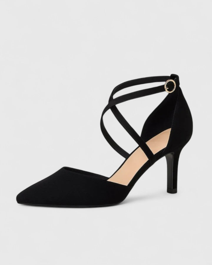 Women's Suede Strappy Stiletto Heels - Evening & Dancing