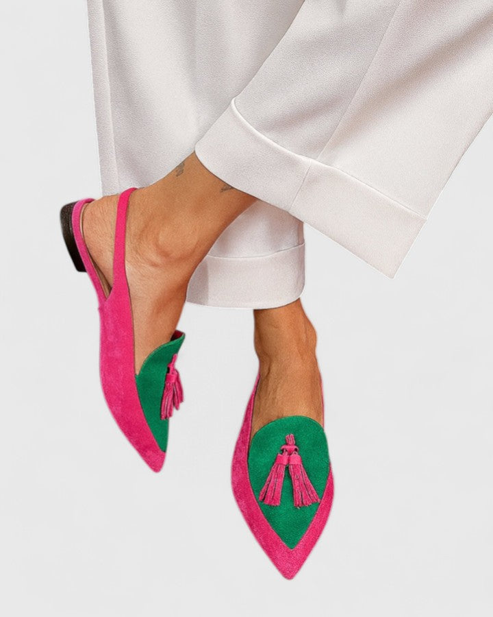 Women's Slingback Heels with Tassel Accents - Elegant & Versatile