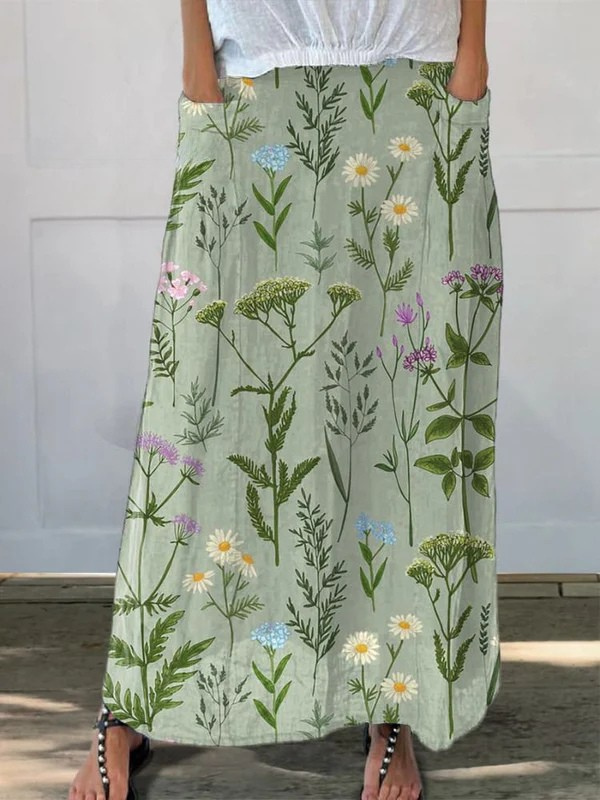 Women's Gerlin Spring Field Repeat Print Pocket Skirt - Spring Charm