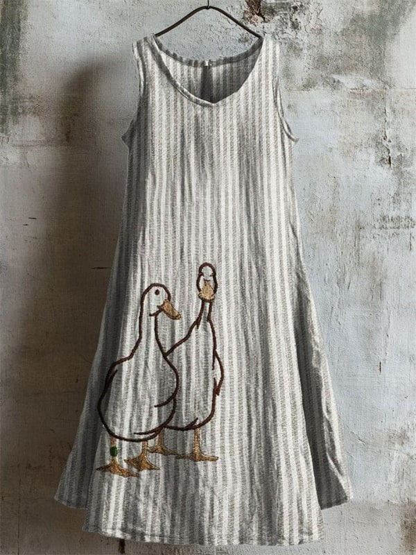 Women's Embroidered Tank Dress - Country Duck Charm