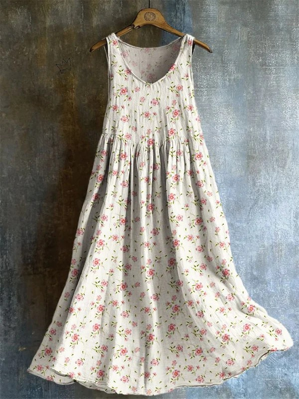 Women's Floral Print Cottage Dress - Timeless Romantic Silhouette