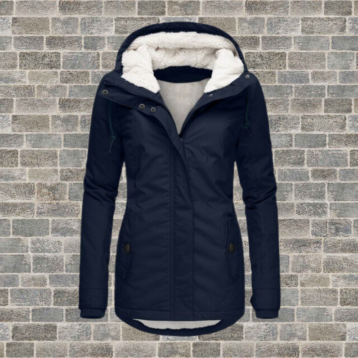 Women's Plush Lined Hooded Winter Jacket - Everyday Warmth