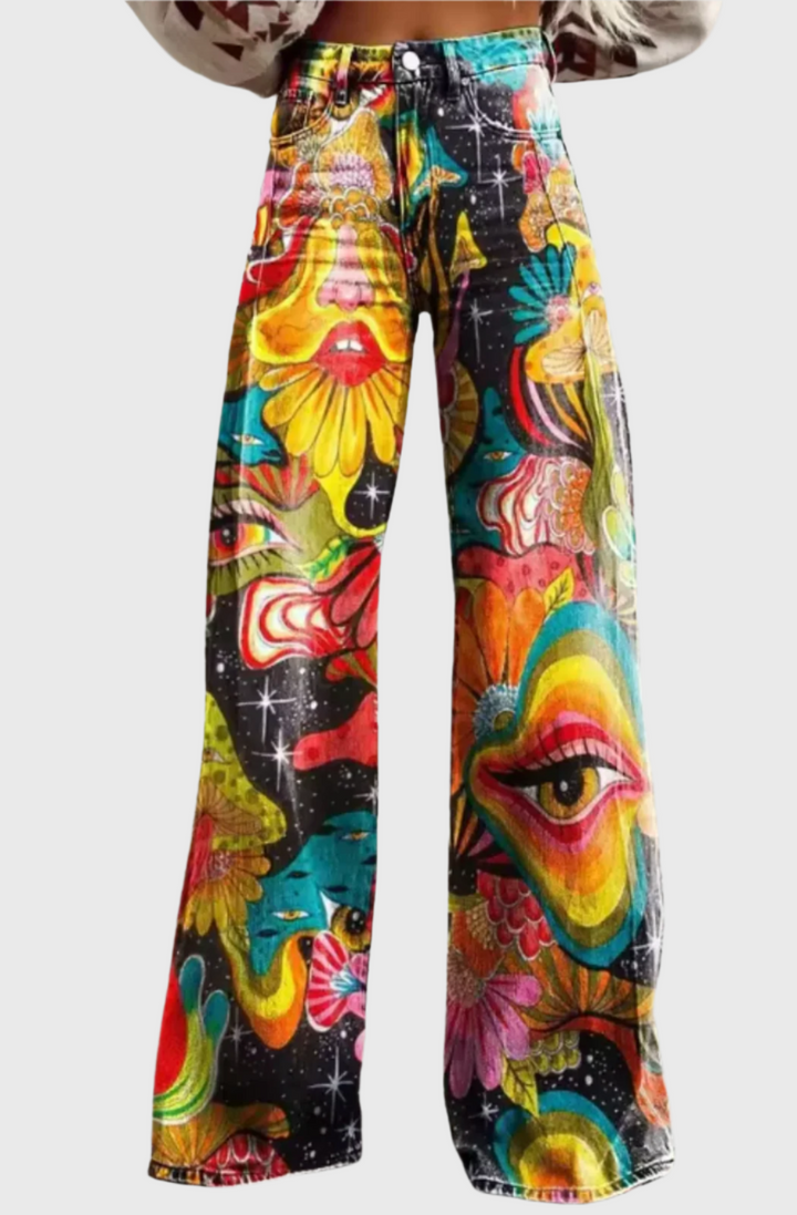 Women's Wide-Leg Trousers - Flattering High Waist Bohemian