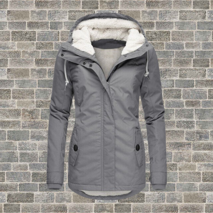 Women's Plush Lined Hooded Winter Jacket - Everyday Warmth