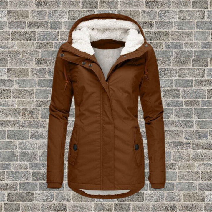 Women's Plush Lined Hooded Winter Jacket - Everyday Warmth