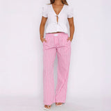 Women's Striped Relaxed Trousers – Riviera High-Rise Pull-On