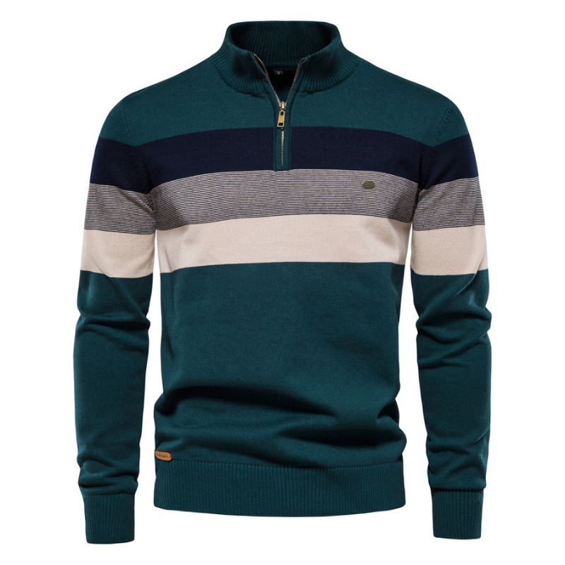 Men's Cotton-Cashmere Jumper – Slim Fit Argyle Knit Sweater