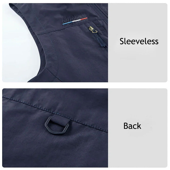 Men's Multi-Pocket Utility Gilet – Lightweight Nylon Vest