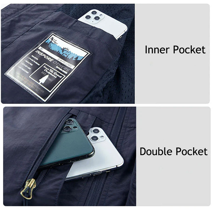Men's Multi-Pocket Utility Gilet – Lightweight Nylon Vest