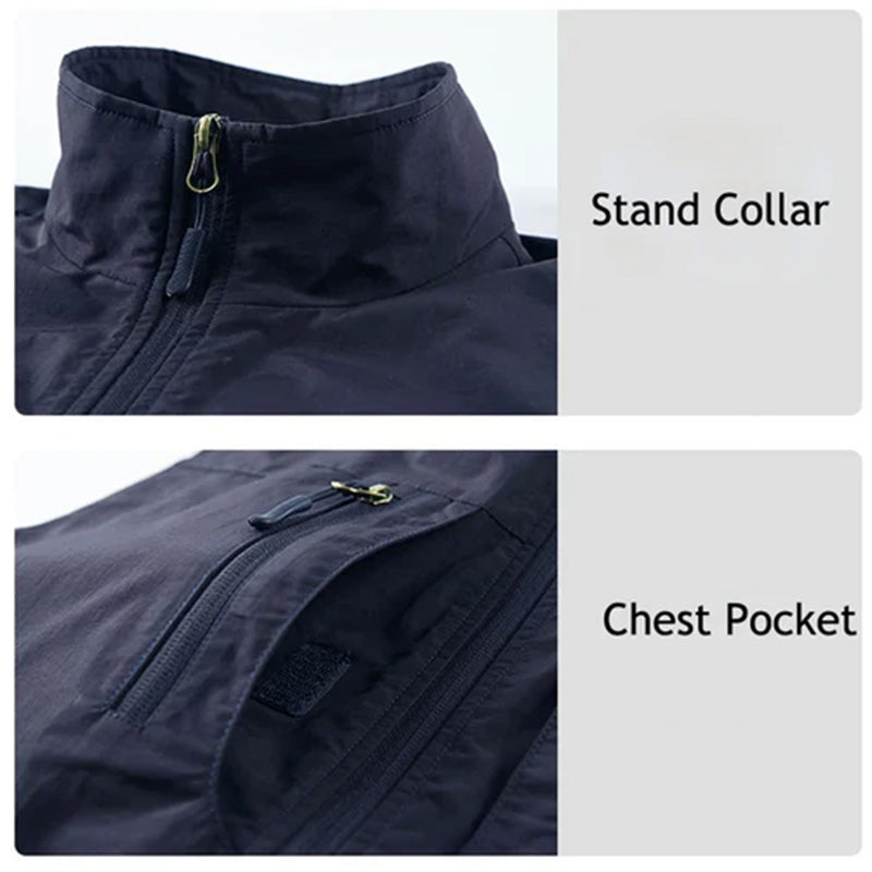 Men's Multi-Pocket Utility Gilet – Lightweight Nylon Vest