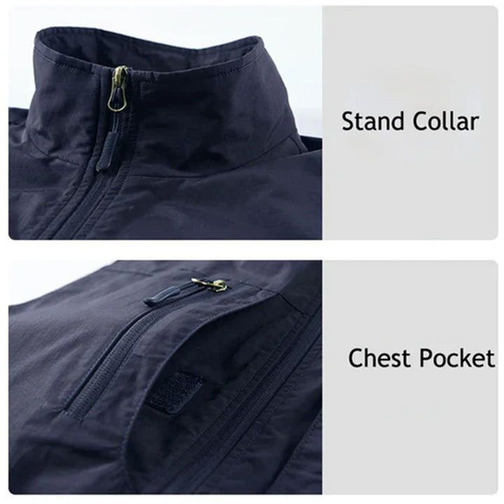 Men's Multi-Pocket Utility Gilet – Lightweight Nylon Vest