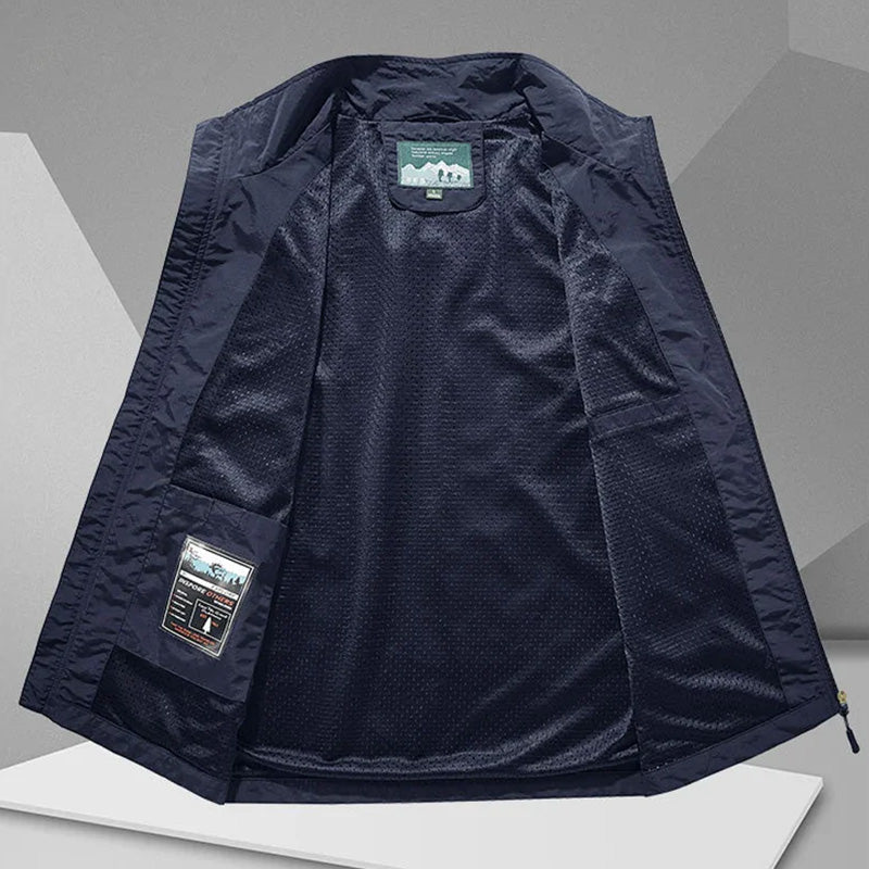 Men's Multi-Pocket Utility Gilet – Lightweight Nylon Vest