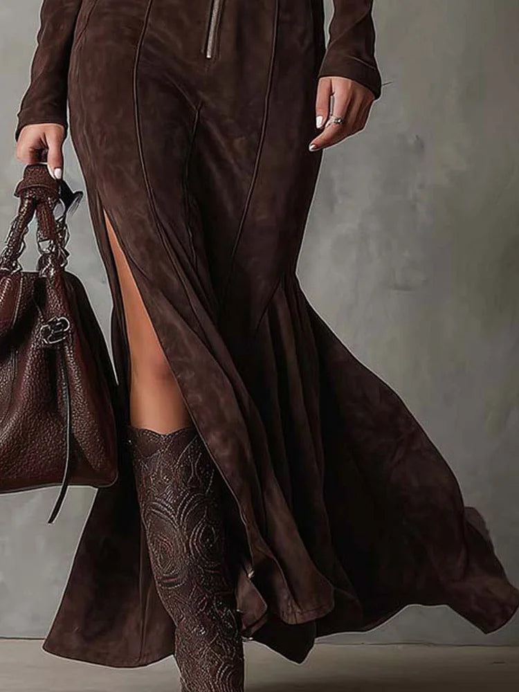 Women's Belted Maxi Dress - Effortless Bohemian Style