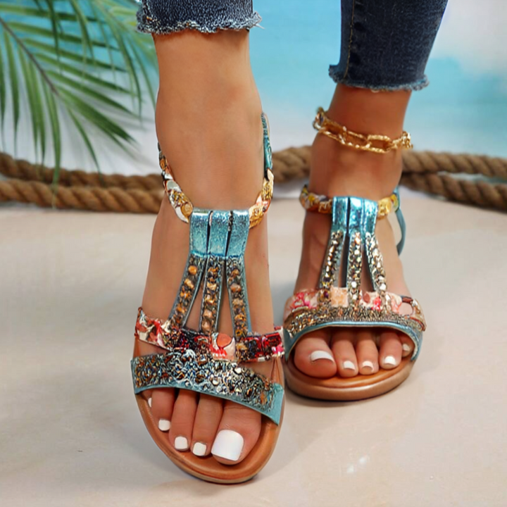Women's Elegant Boho Wedge Sandals - Effortless Summer Chic