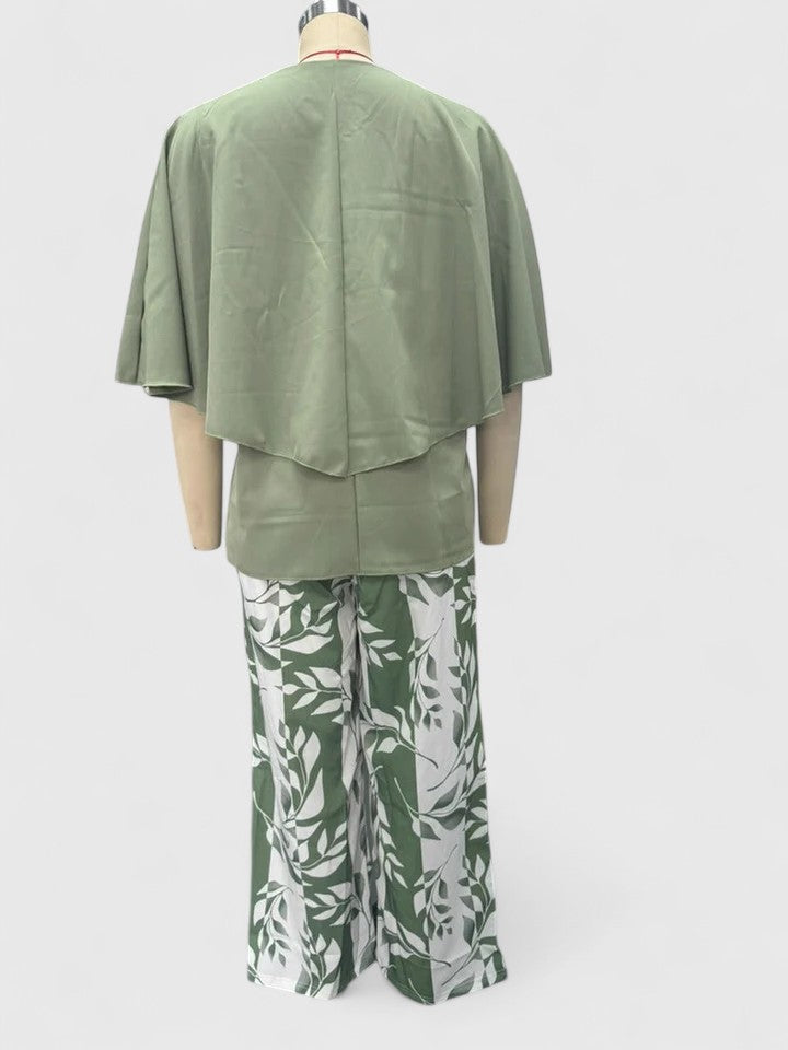 Women's Patterned Two-Piece Set - Elegant & Effortless