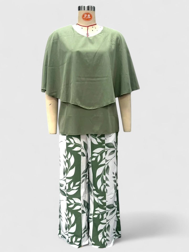 Women's Patterned Two-Piece Set - Elegant & Effortless