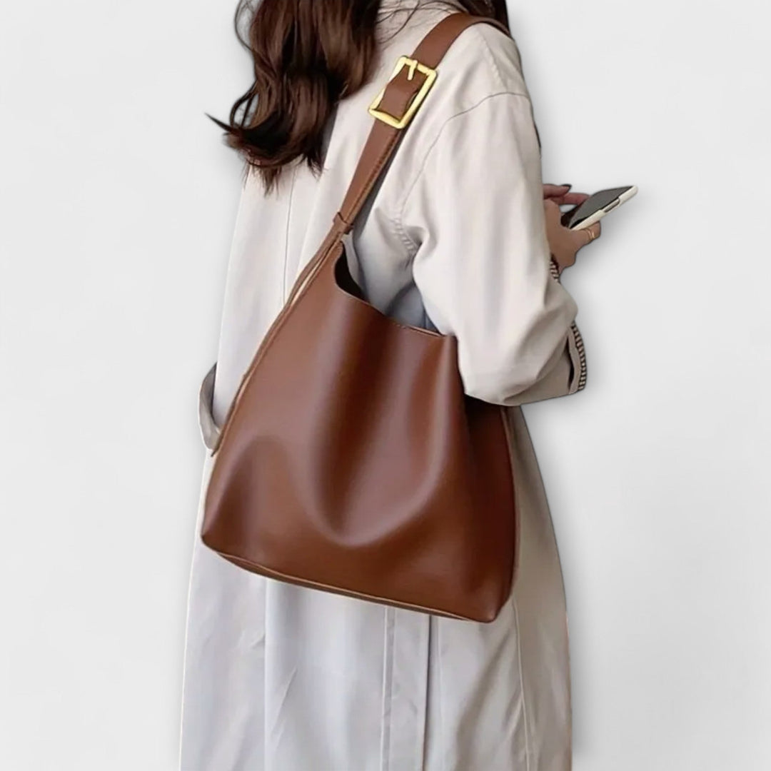 Women's Leather Shoulder Bag - Elegant Everyday Accessory