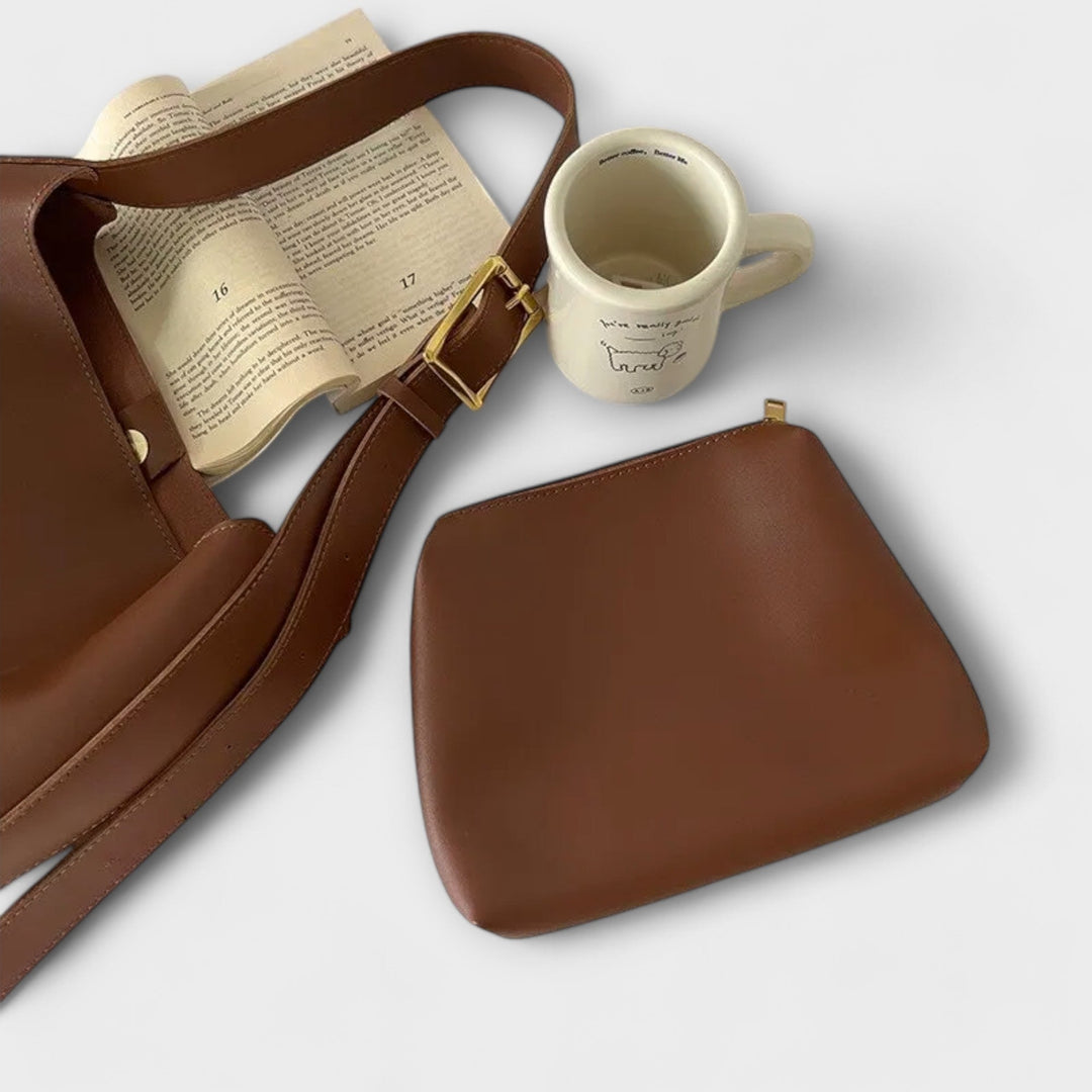 Women's Leather Shoulder Bag - Elegant Everyday Accessory