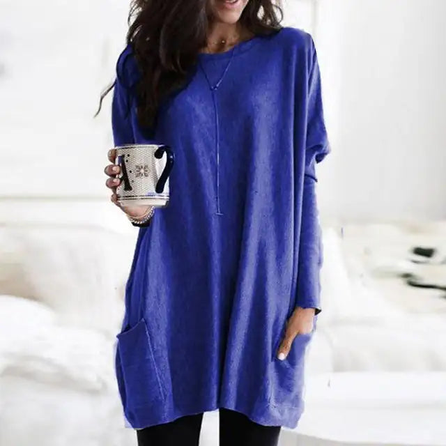 Women's Long-Sleeve Tunic - Effortless Comfort for Everyday