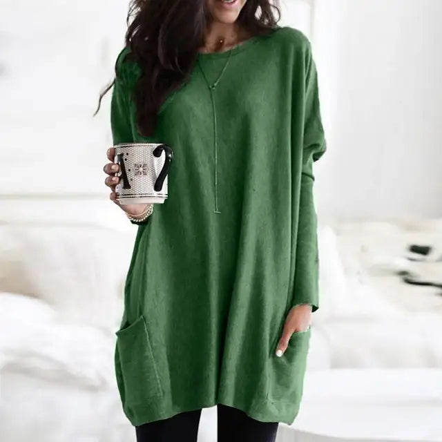 Women's Long-Sleeve Tunic - Effortless Comfort for Everyday