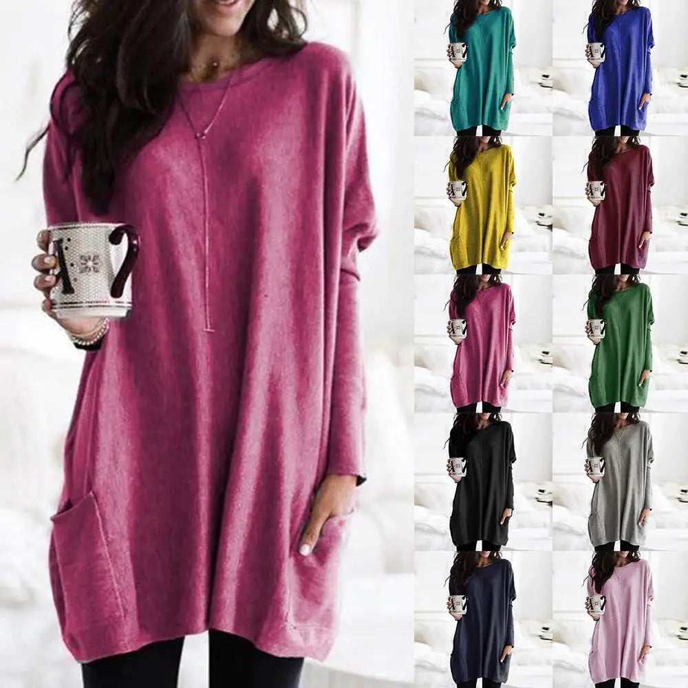 Women's Long-Sleeve Tunic - Effortless Comfort for Everyday