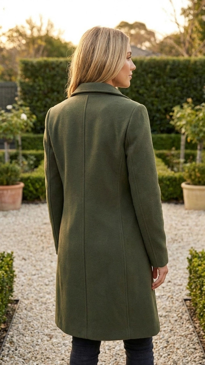 Women's Button-Up Long Coat - Everyday Warmth and Style