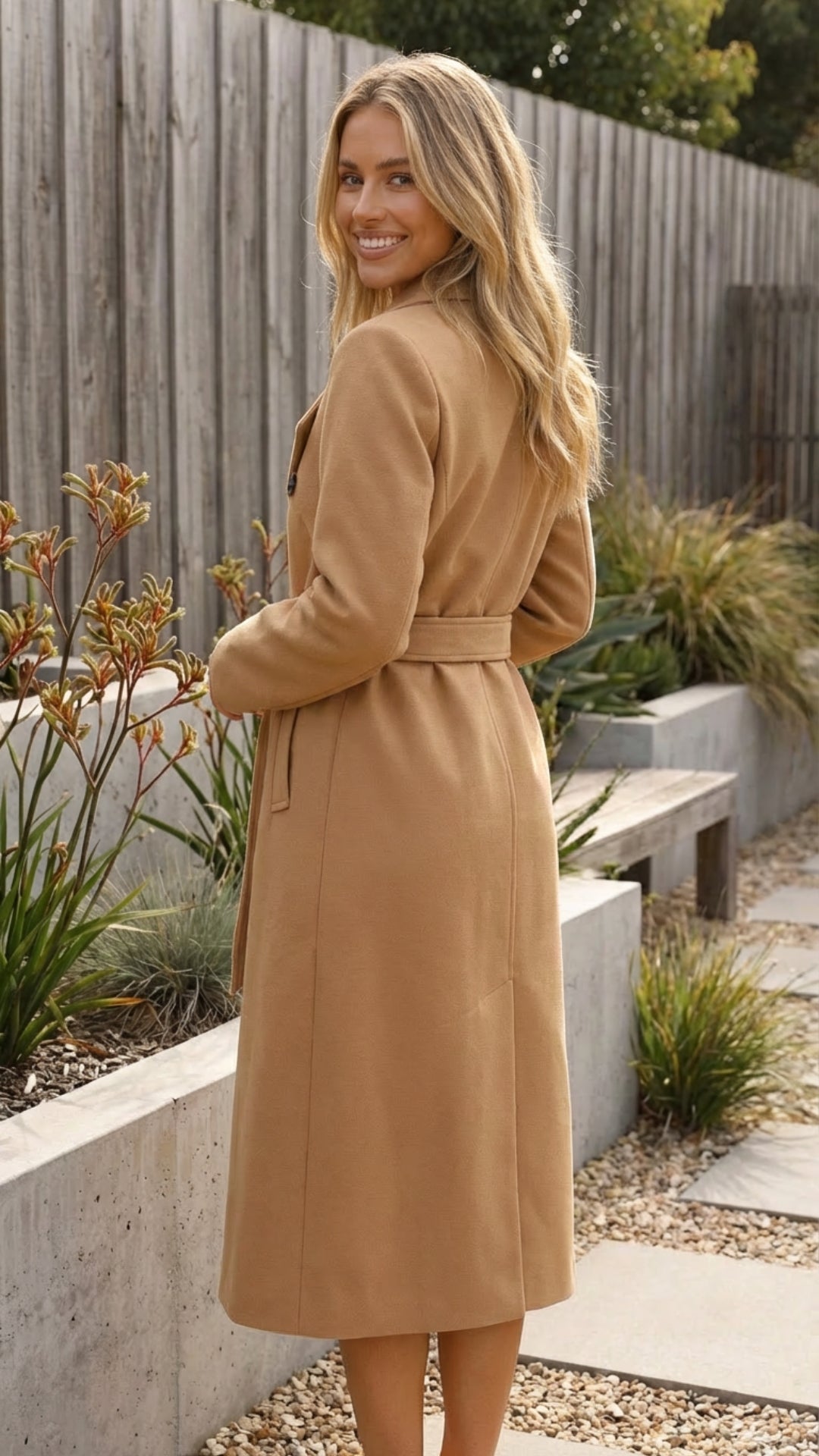Women's Double-Breasted Long Trench Coat - Timeless Style