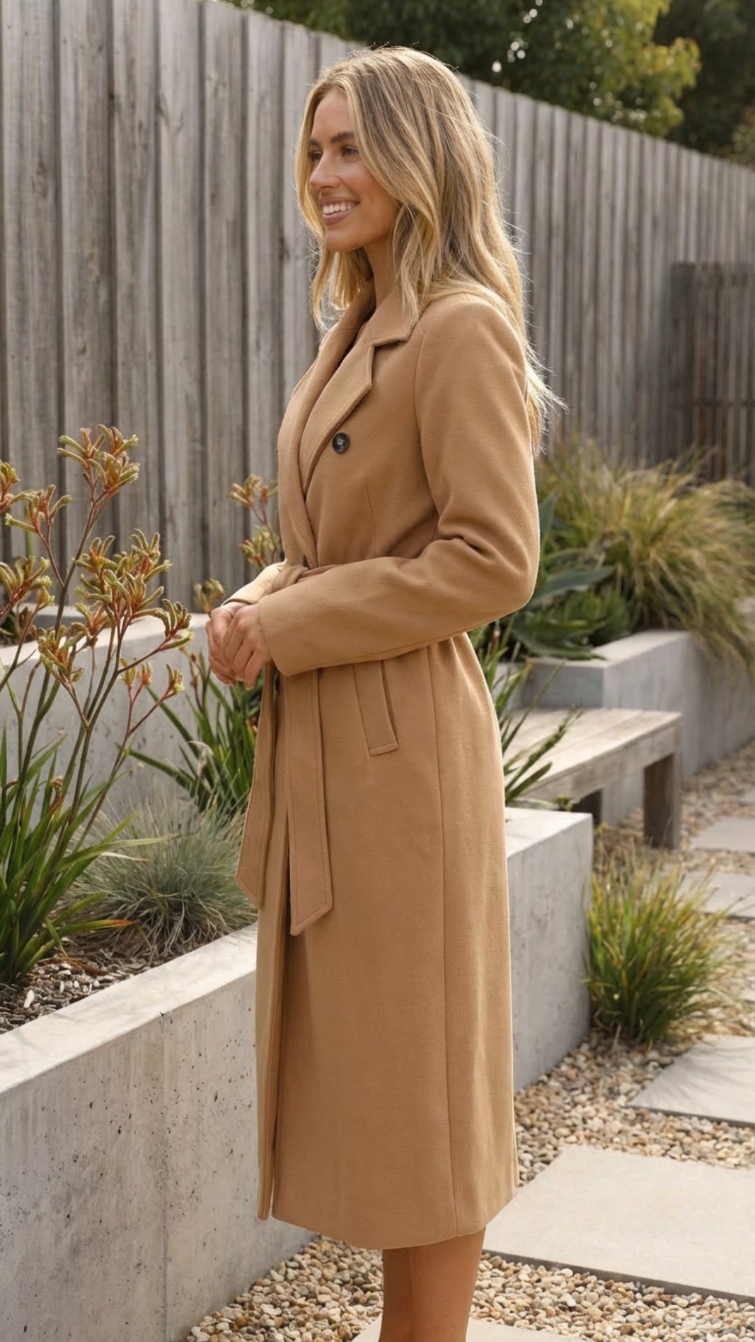 Women's Double-Breasted Long Trench Coat - Timeless Style