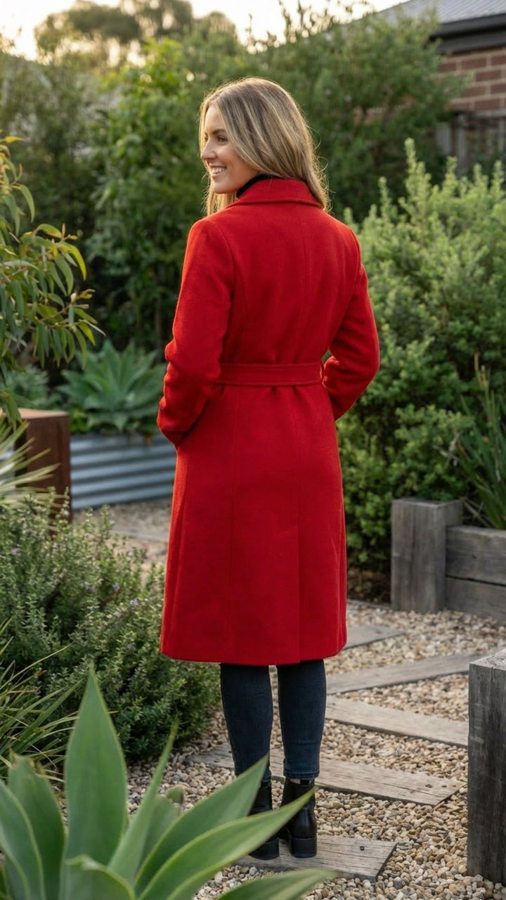 Women's Double-Breasted Long Trench Coat - Timeless Style