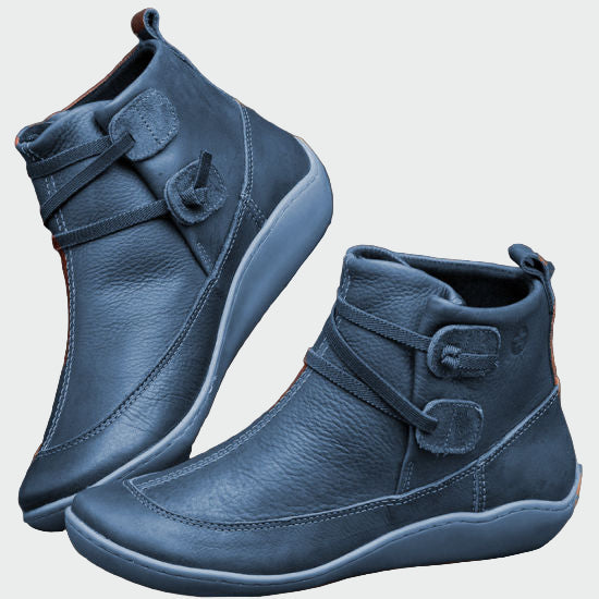 Women's Orthopaedic Leather Ankle Boots - Comfort and All-Day Support