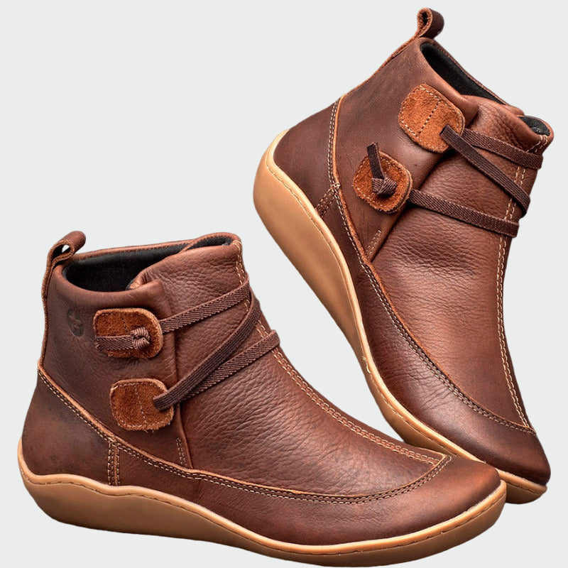 Women's Orthopaedic Leather Ankle Boots - Comfort and All-Day Support