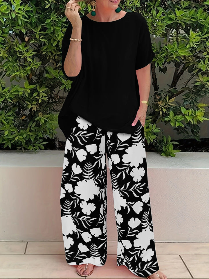 Women's Bonnie Floral Two-Piece Set - Everyday Elegance and Comfort