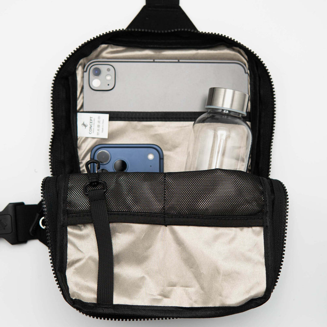 Sac Bandoulière Anti-Vol — Câble acier & poches sécurisées