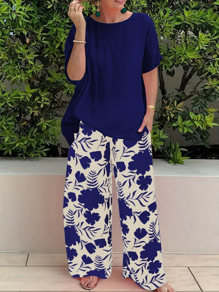 Women's Bonnie Floral Two-Piece Set - Everyday Elegance and Comfort