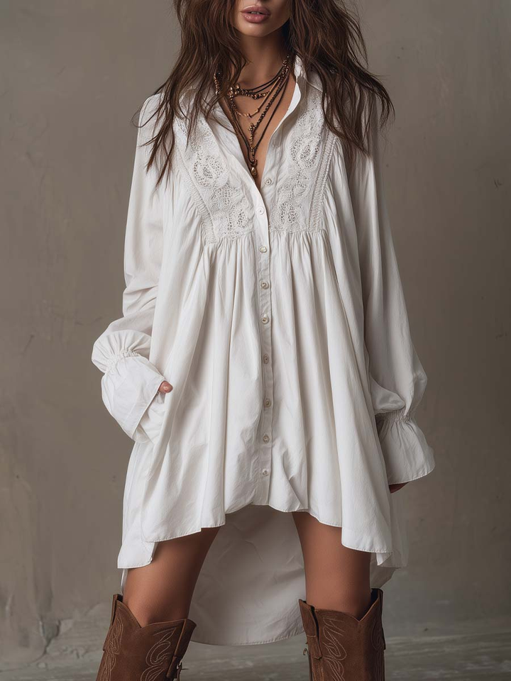 Women's White Lace Midi Dress – Tropical Vacation Style