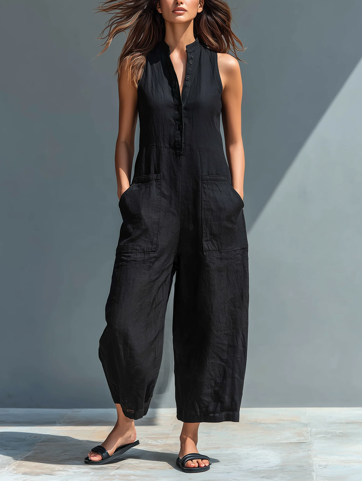 Women's Minimalist Sleeveless Jumpsuit - Timeless Sophistication