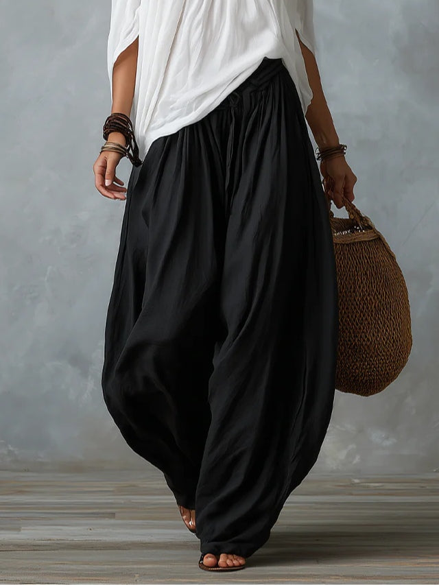 Women's Rayon Off-Shoulder Top and Lantern Pants Set
