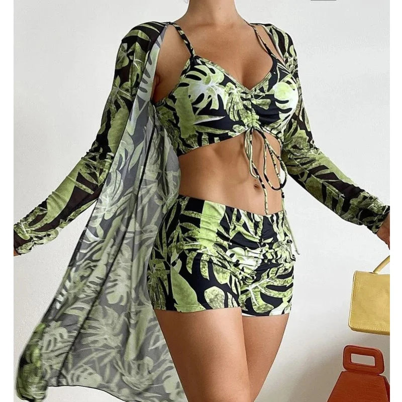 Women's 3-in-1 Bikini Top, Pants & Kimono - Beach Essential