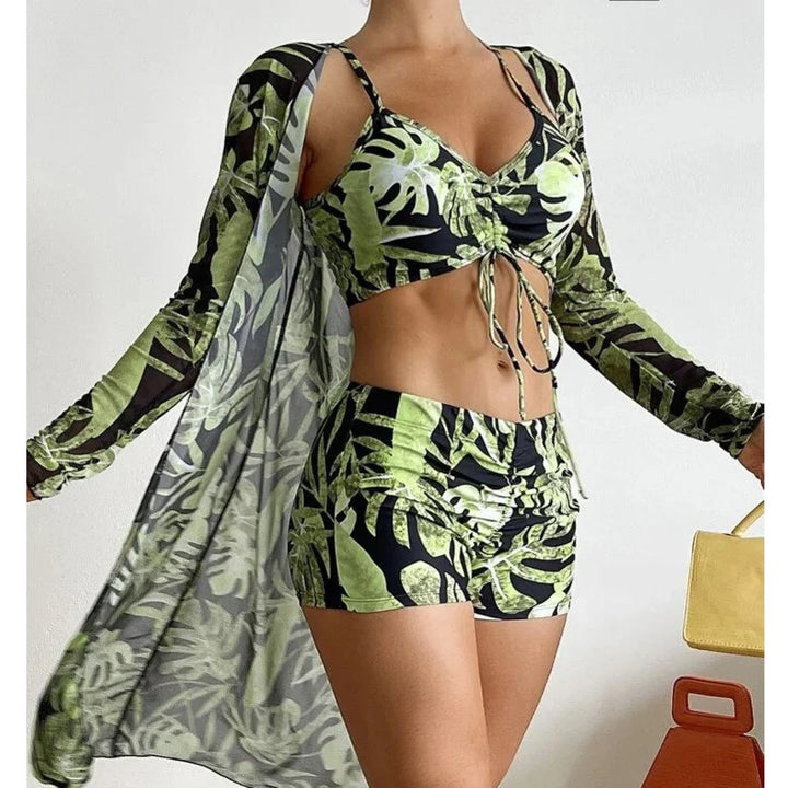 Women's 3-in-1 Bikini Top, Pants & Kimono - Beach Essential