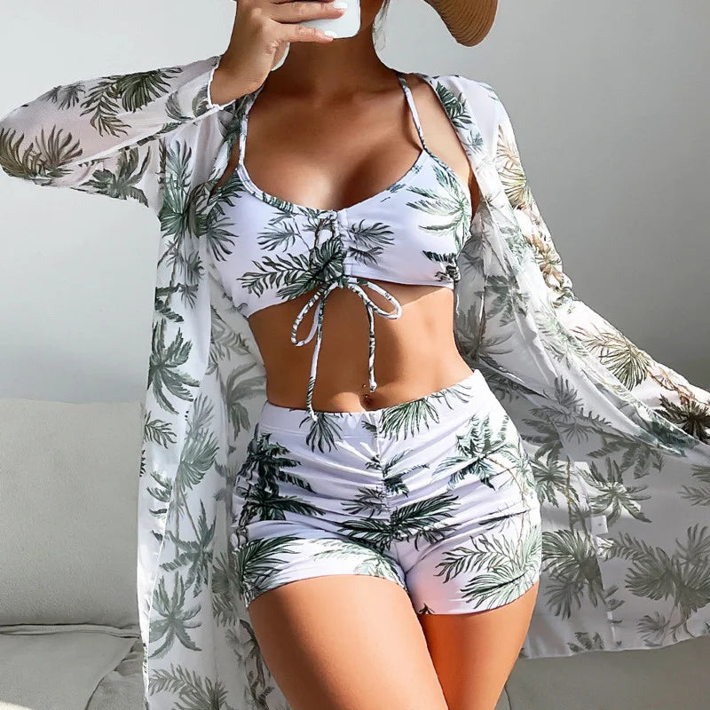 Women's 3-in-1 Bikini Top, Pants & Kimono - Beach Essential