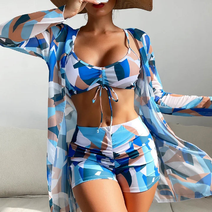 Women's 3-in-1 Bikini Top, Pants & Kimono - Beach Essential