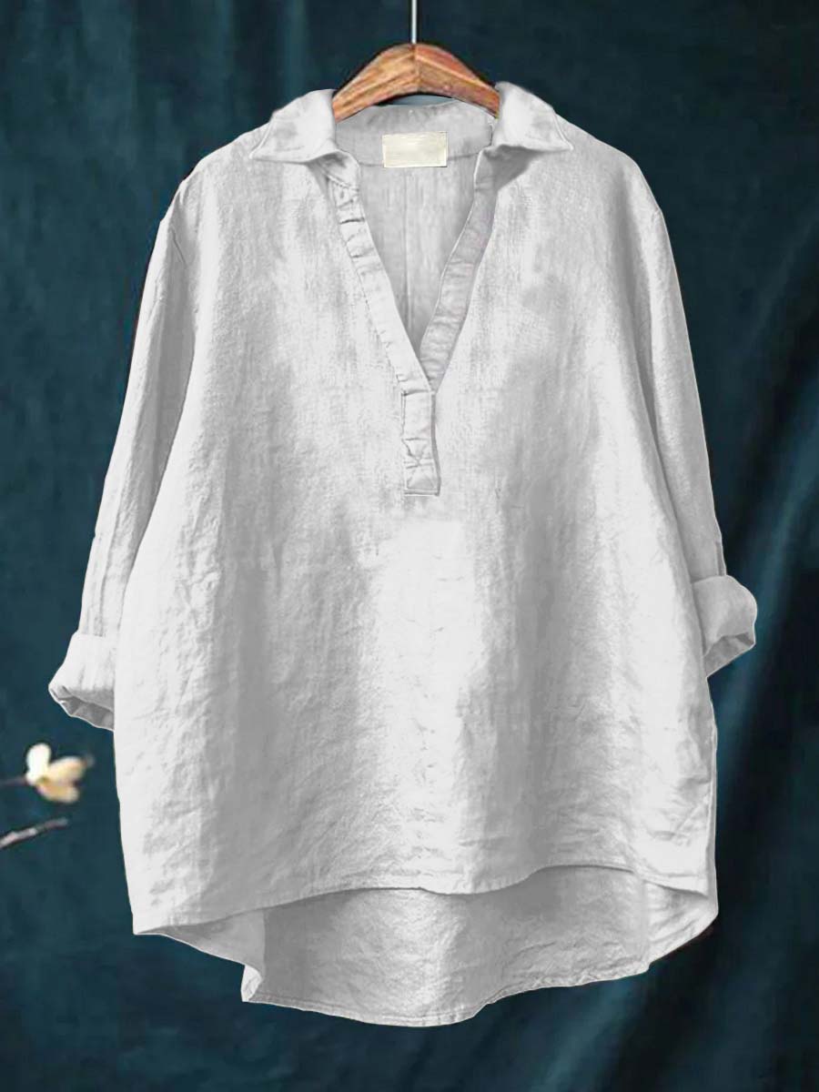 Women's Linen Elegant Summer Blouse - Lightweight & Breathable