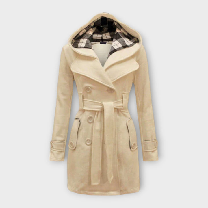 Women's Colette Hooded Trench Coat - Elegant & Warm