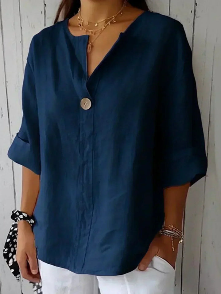 Women's Juniper Relaxed V-Neck Blouse - Effortless Elegance