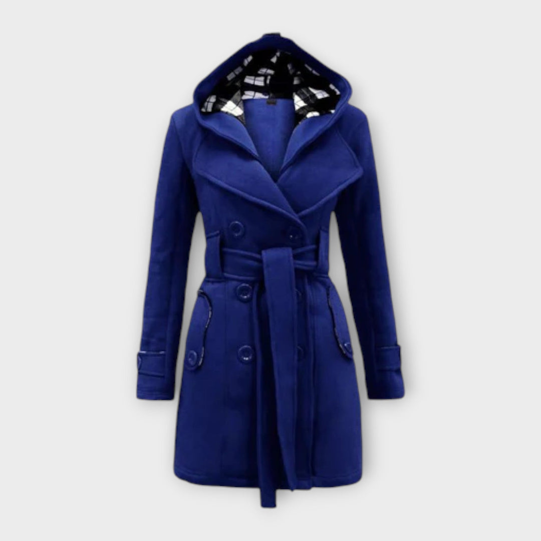 Women's Colette Hooded Trench Coat - Elegant & Warm