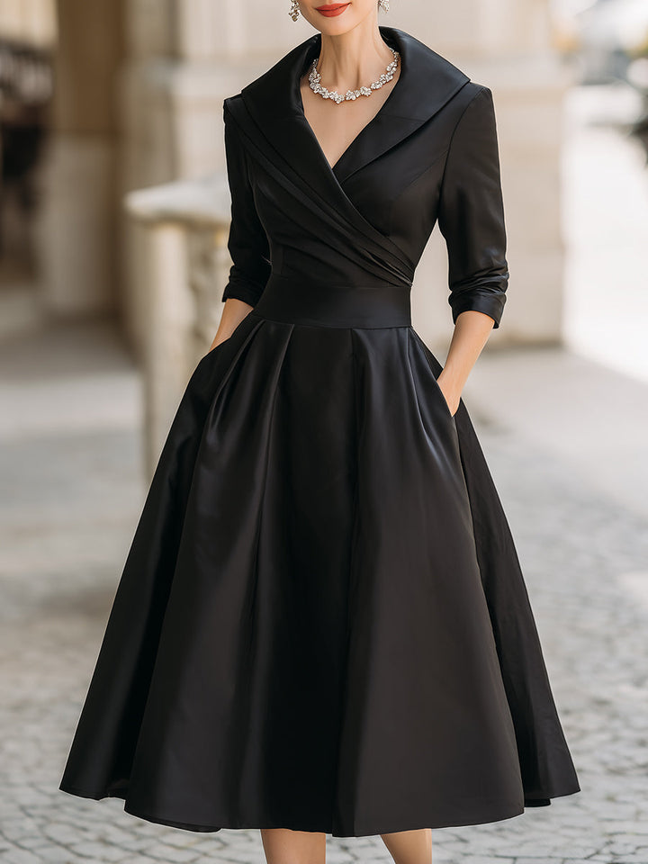 Women's Elegant Signature Midi Dress - Timeless Silhouette for
