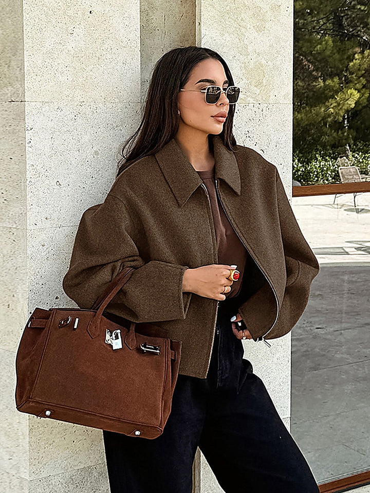 Lapel Retro Woolen Coat