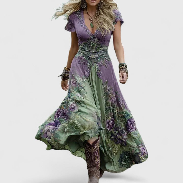Women's Floral Embroidery Sophisticated Dress - for Every Occasion