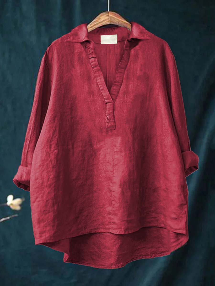 Women's Linen Elegant Summer Blouse - Lightweight & Breathable