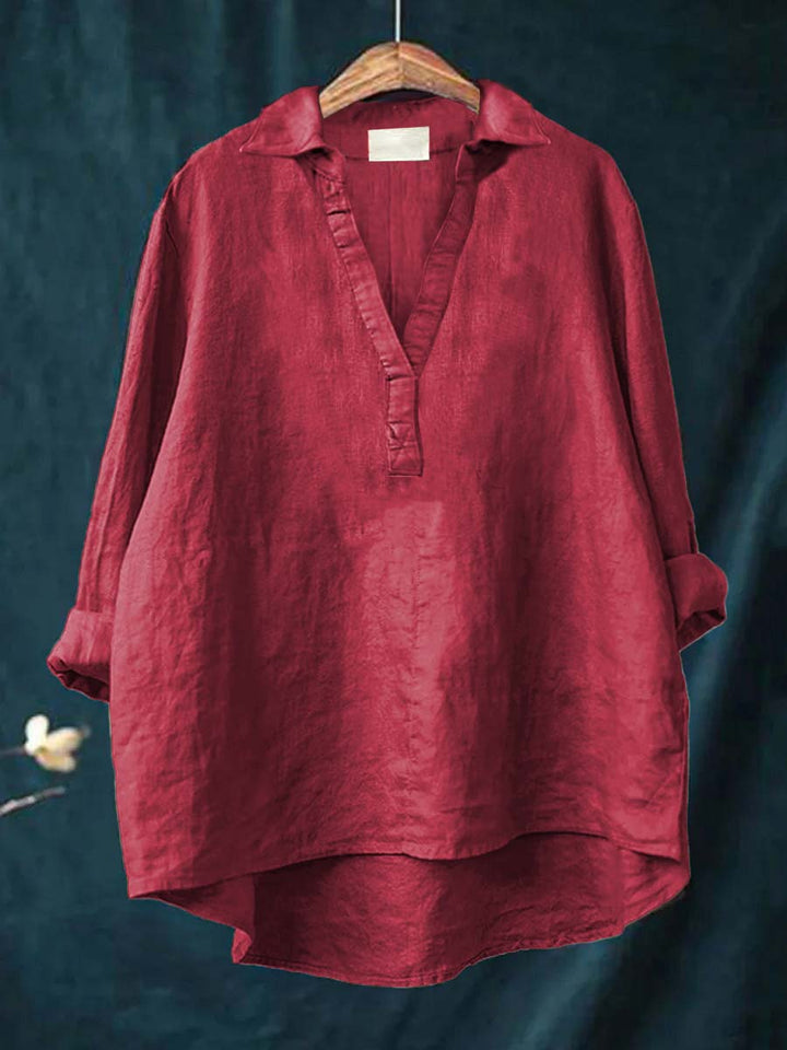 Women's Linen Elegant Summer Blouse - Lightweight & Breathable